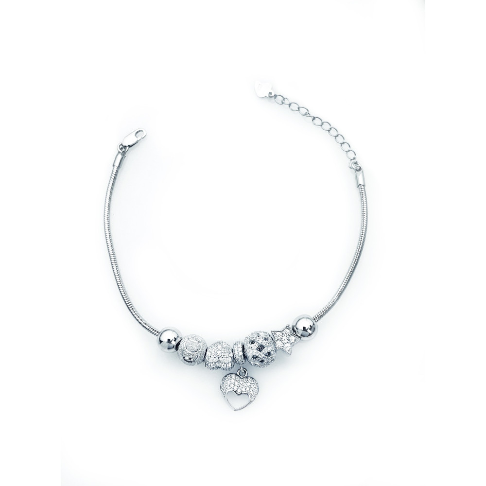 Herz Armband 925 Silber mit Zirkonia Damen