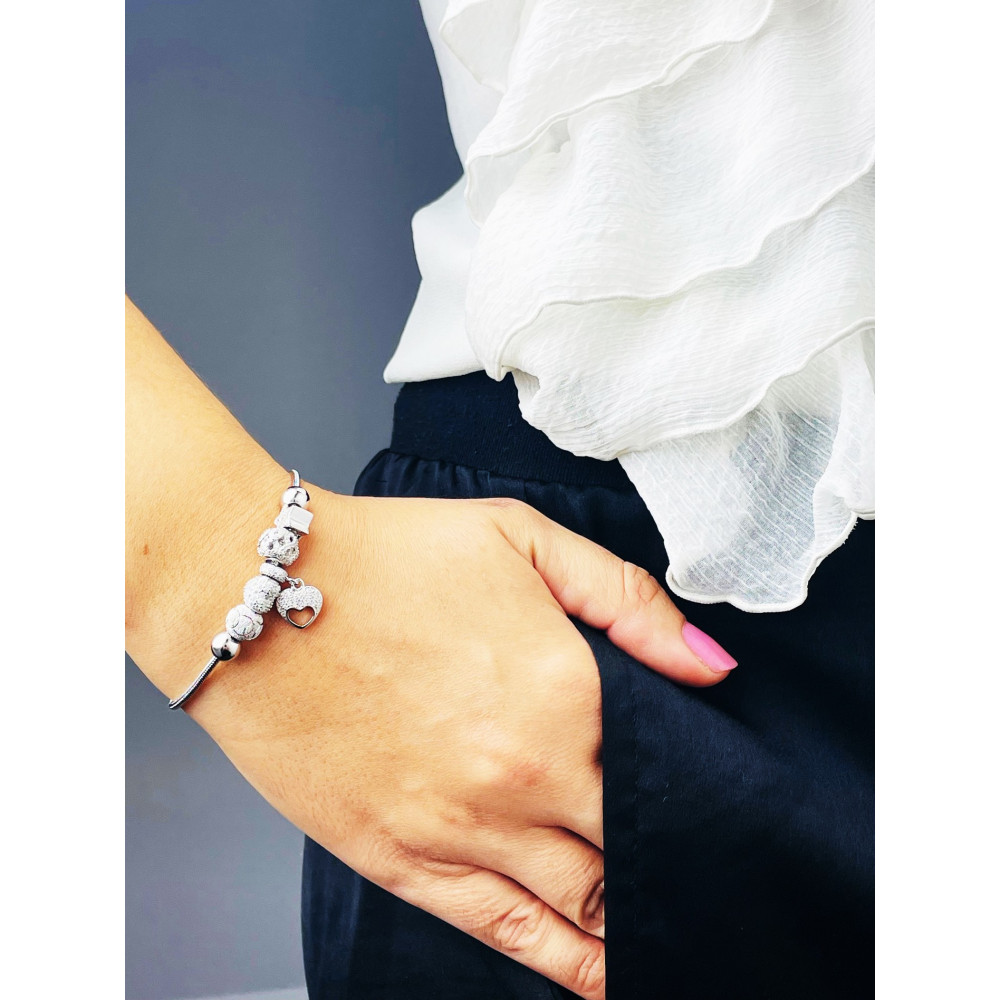 Herz Armband 925 Silber mit Zirkonia Damen