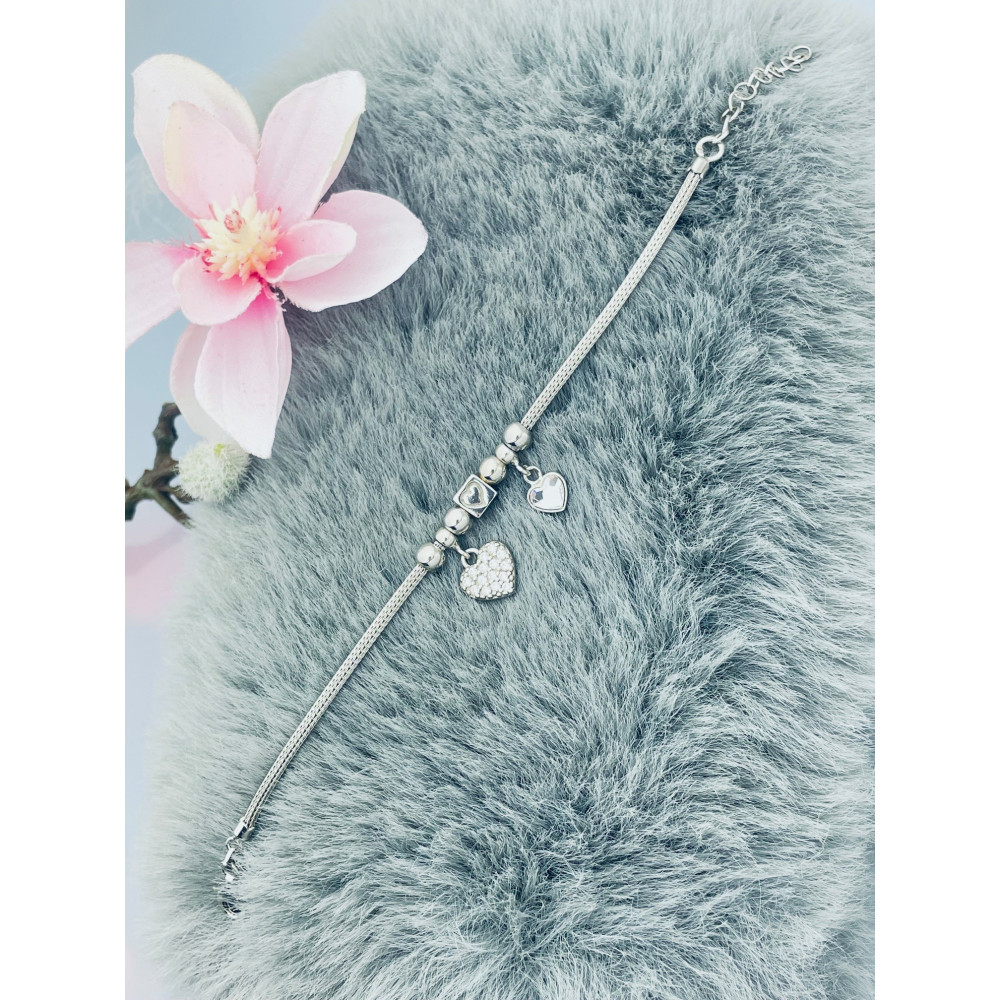 Herz Armband 925 Silber mit Zirkonia Damen