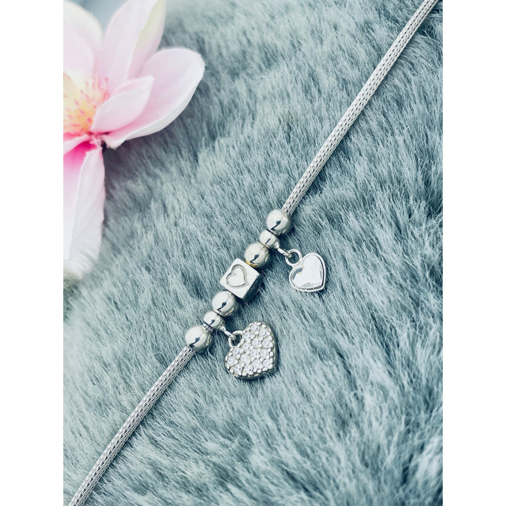 Herz Armband 925 Silber mit Zirkonia Damen