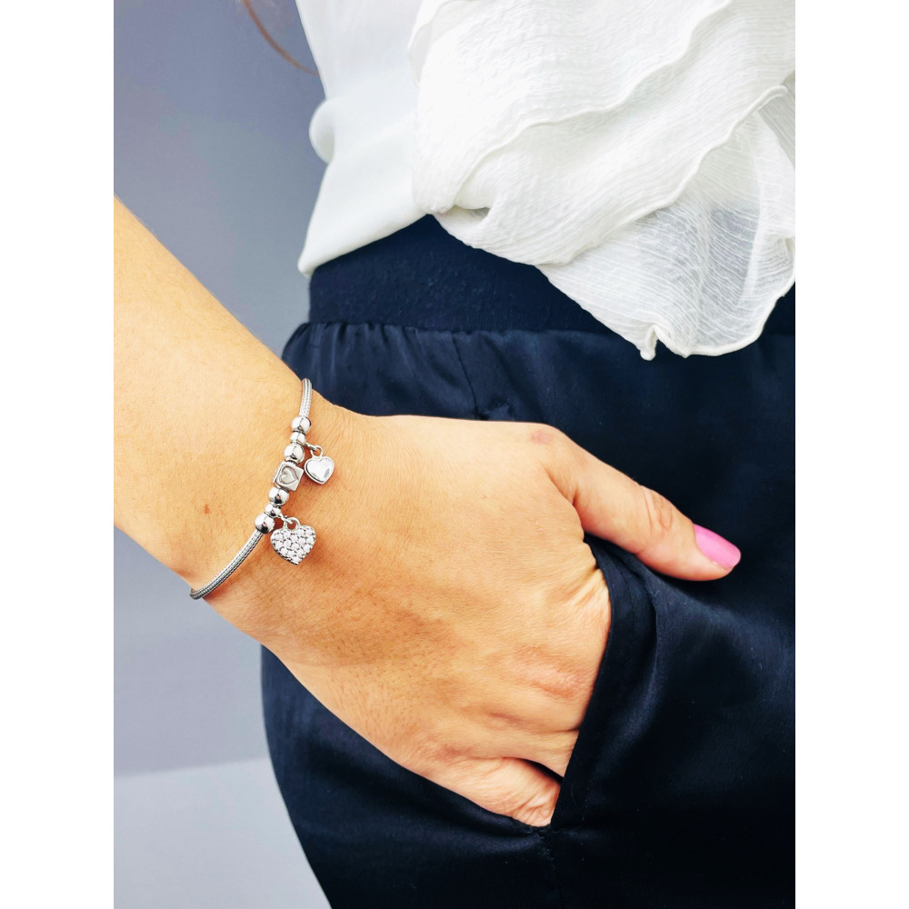 Herz Armband 925 Silber mit Zirkonia Damen