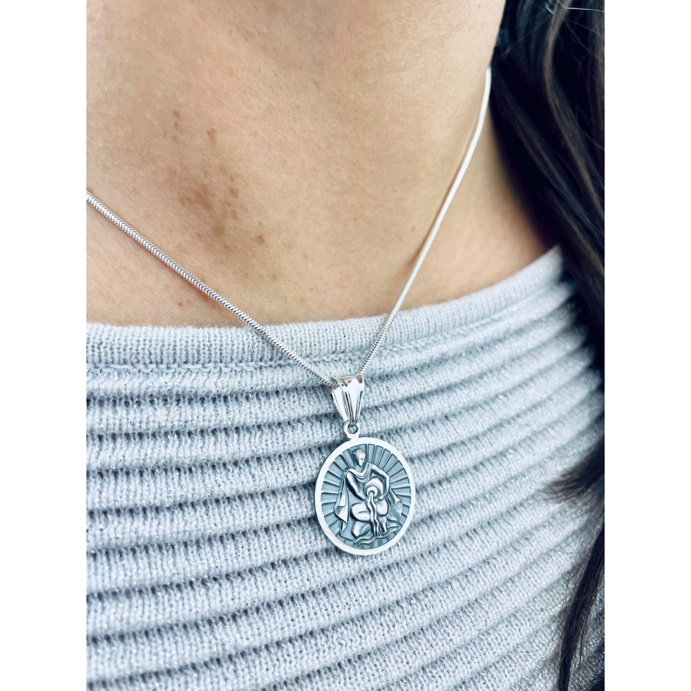 Srebrna zawieszka wisiorek znak zodiaku wodnik