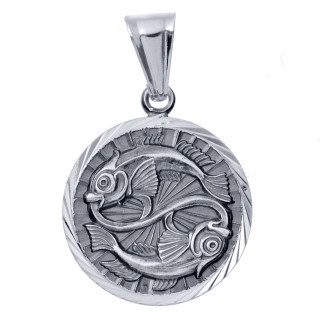 Srebrna zawieszka wisiorek znak zodiaku ryby