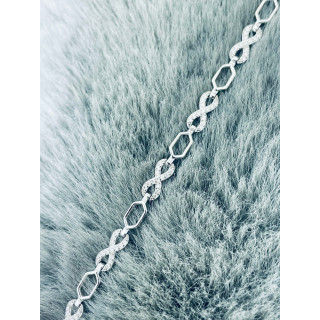 Infinity Armband 925 Silber mit Zirkonia Damen