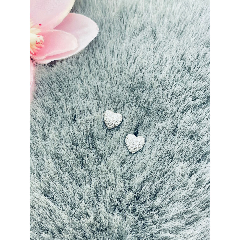 925 Silber Ohrringe mit Zirkonia Herz