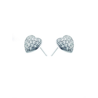 925 Silber Ohrringe mit Zirkonia Herz