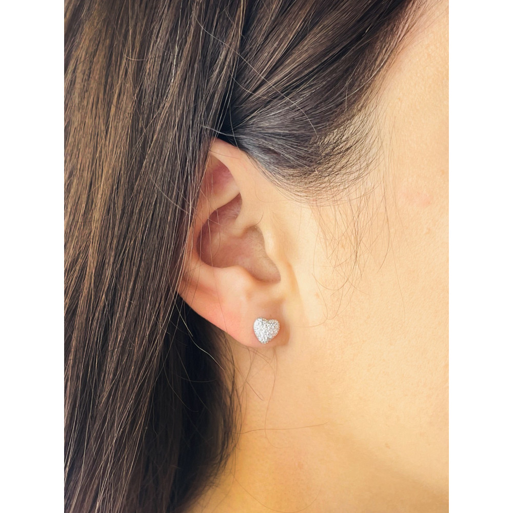 925 Silber Ohrringe mit Zirkonia Herz