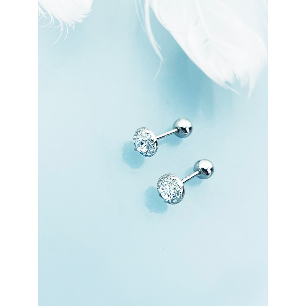 Kreis 925 Silber mit Zirkonia Ohrringe