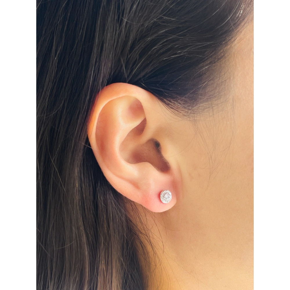 Kreis 925 Silber mit Zirkonia Ohrringe