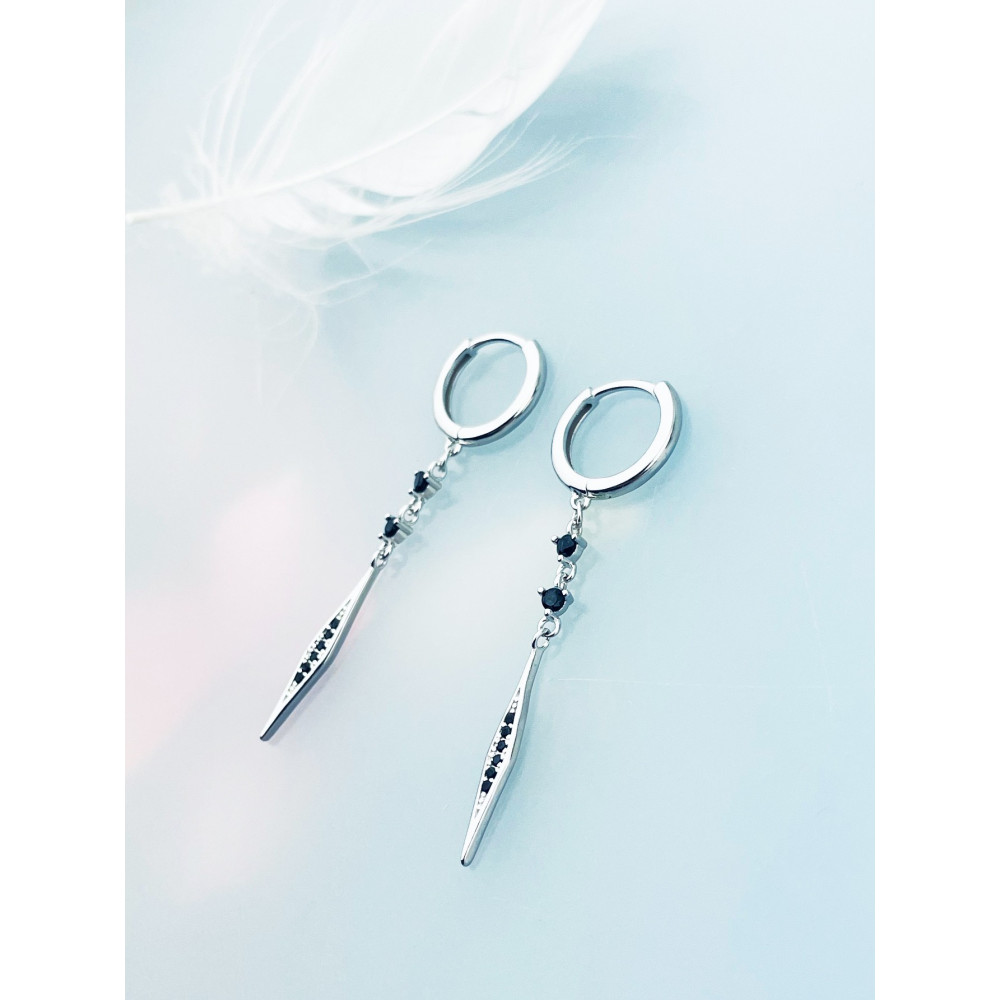 copy of Złote kolczyki przecinki z cyrkoniami