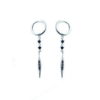 Kreis 925 Silber mit Onyx Ohrringe