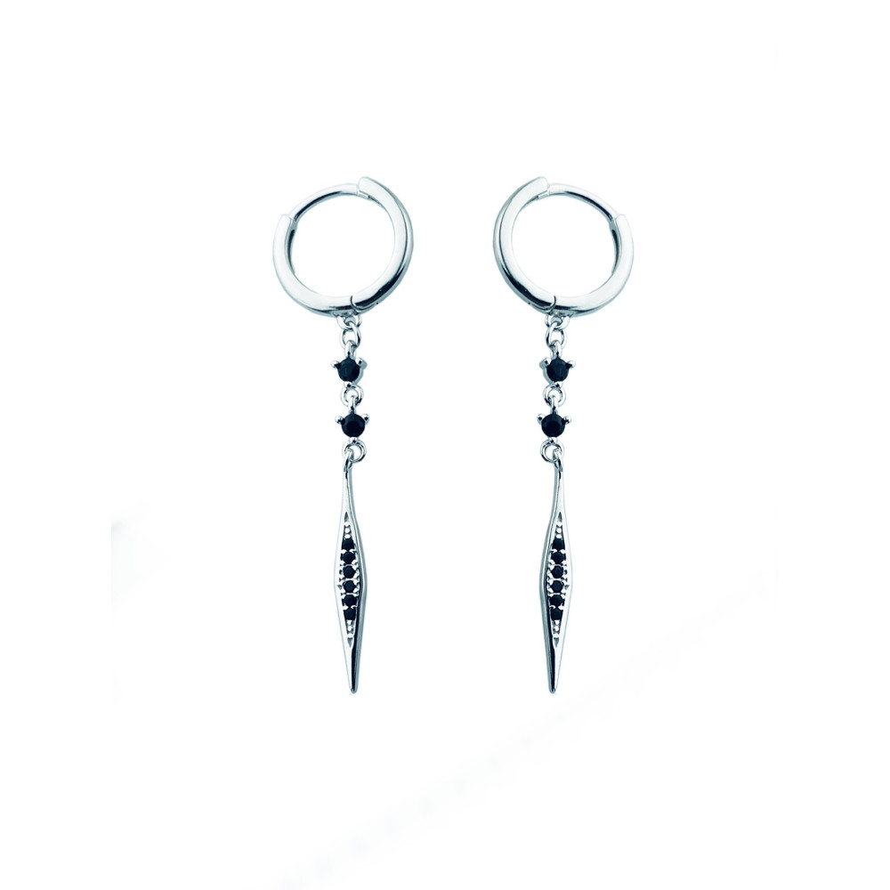 Kreis 925 Silber mit Onyx Ohrringe