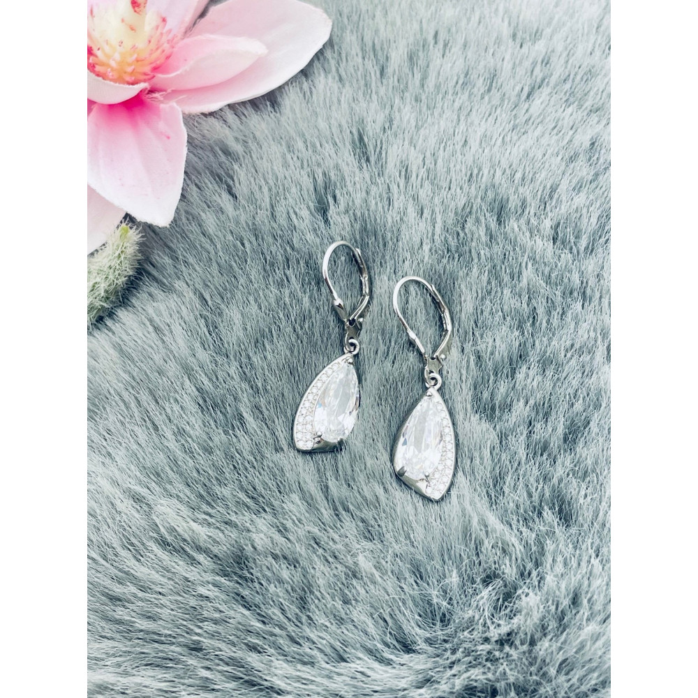 Träne 925 Silber Ohrringe mit Zirkonia