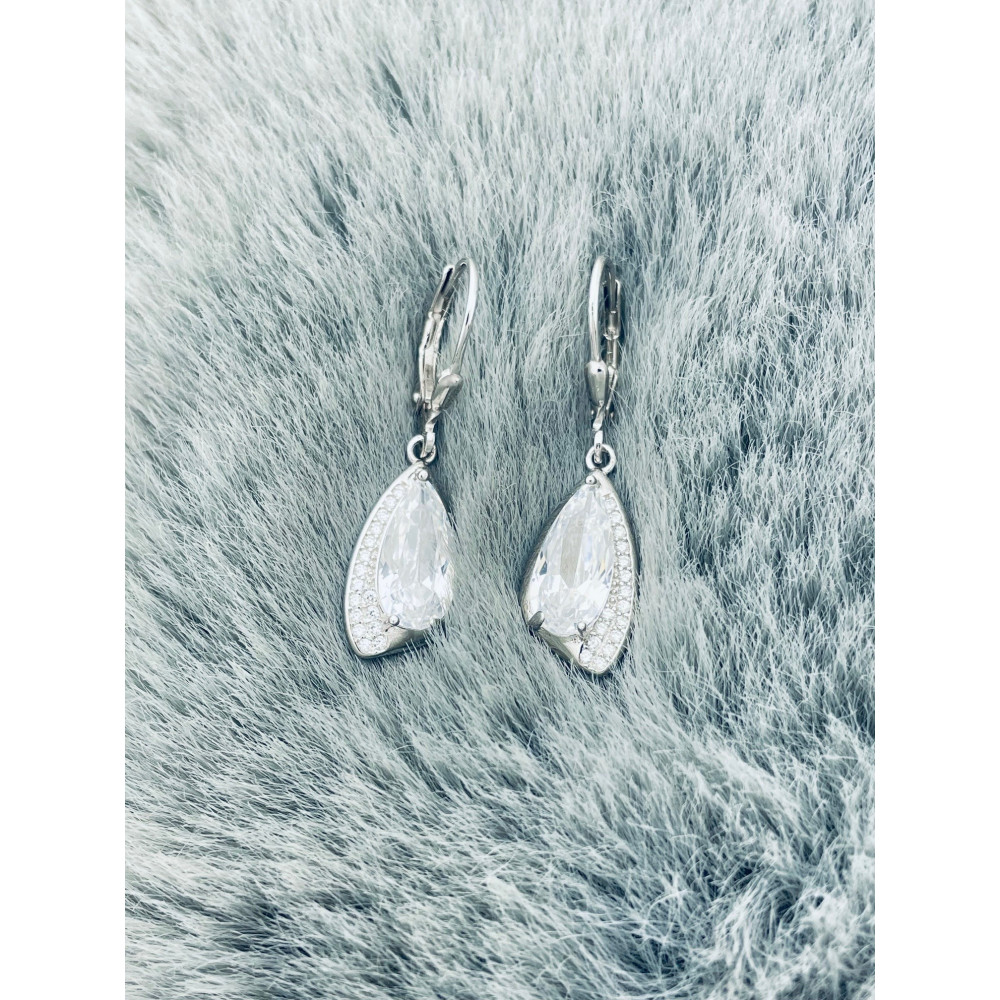 Träne 925 Silber Ohrringe mit Zirkonia