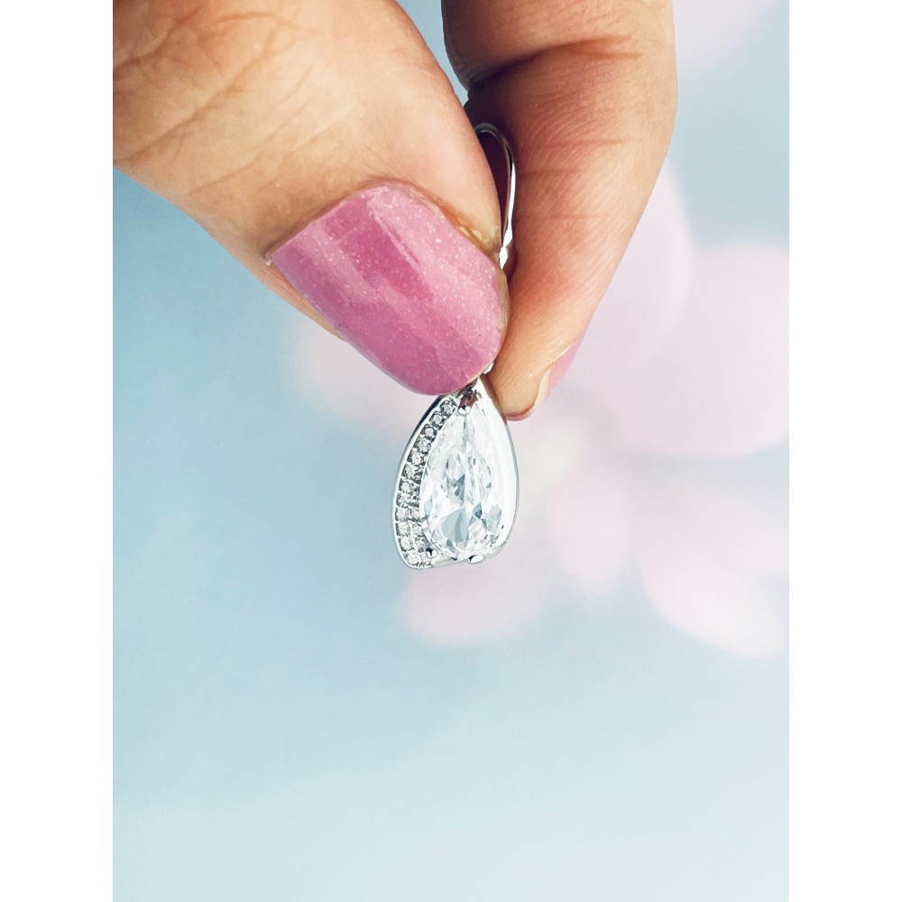 Träne 925 Silber Ohrringe mit Zirkonia