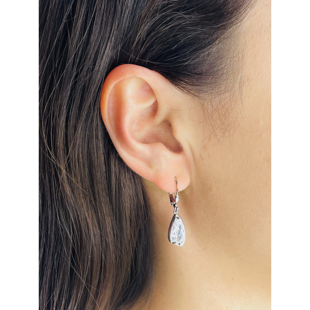 Träne 925 Silber Ohrringe mit Zirkonia