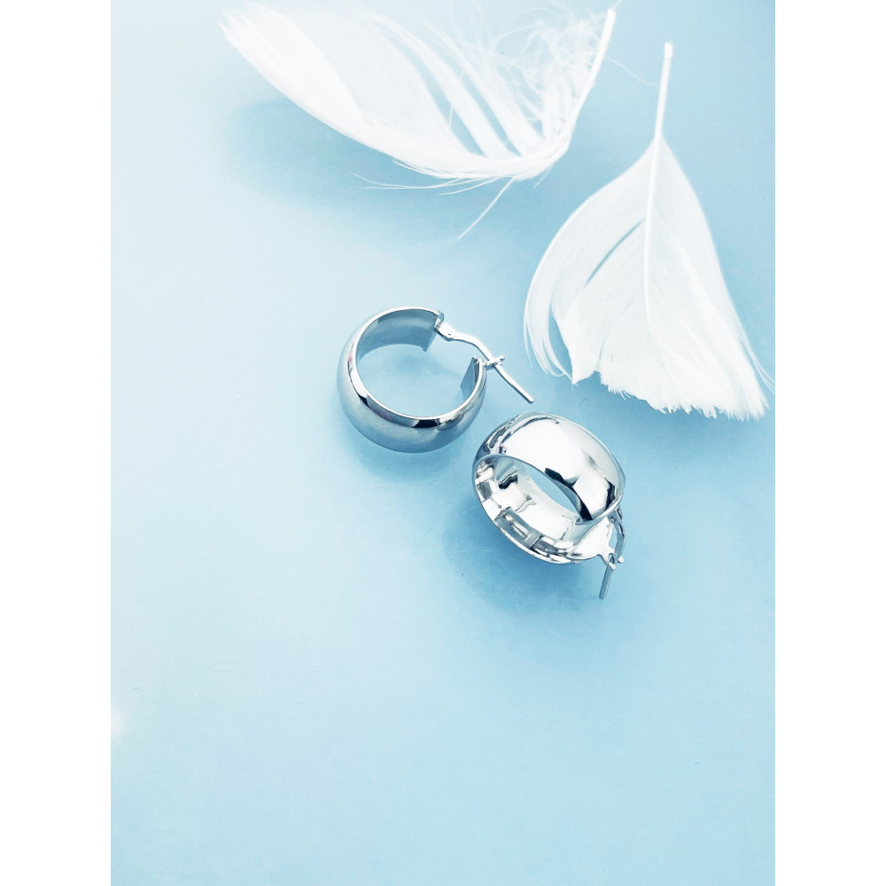 Srebrne kolczyki koła szerokie kółka gładkie polerowane