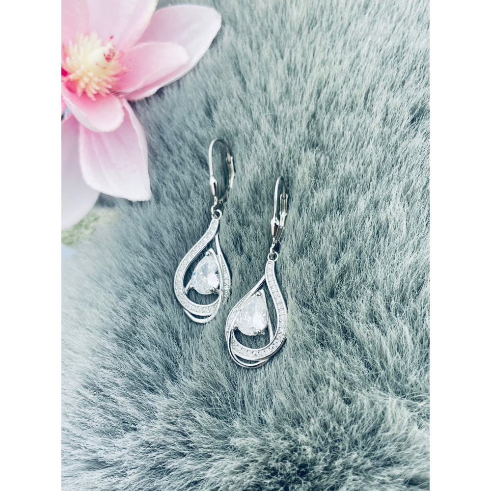 Träne 925 Silber Ohrringe mit Zirkonia