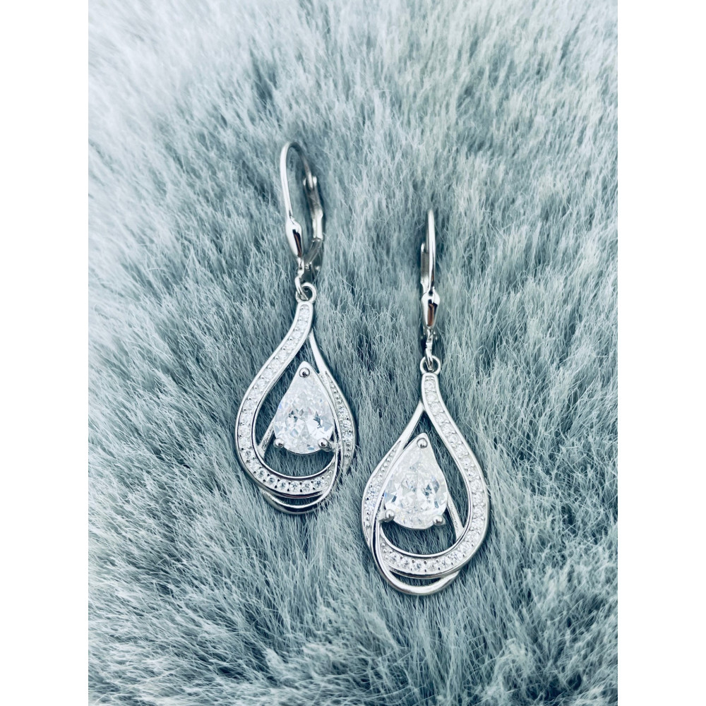 Träne 925 Silber Ohrringe mit Zirkonia