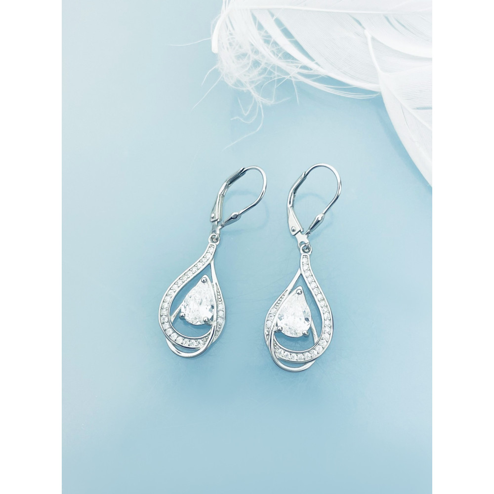 Träne 925 Silber Ohrringe mit Zirkonia