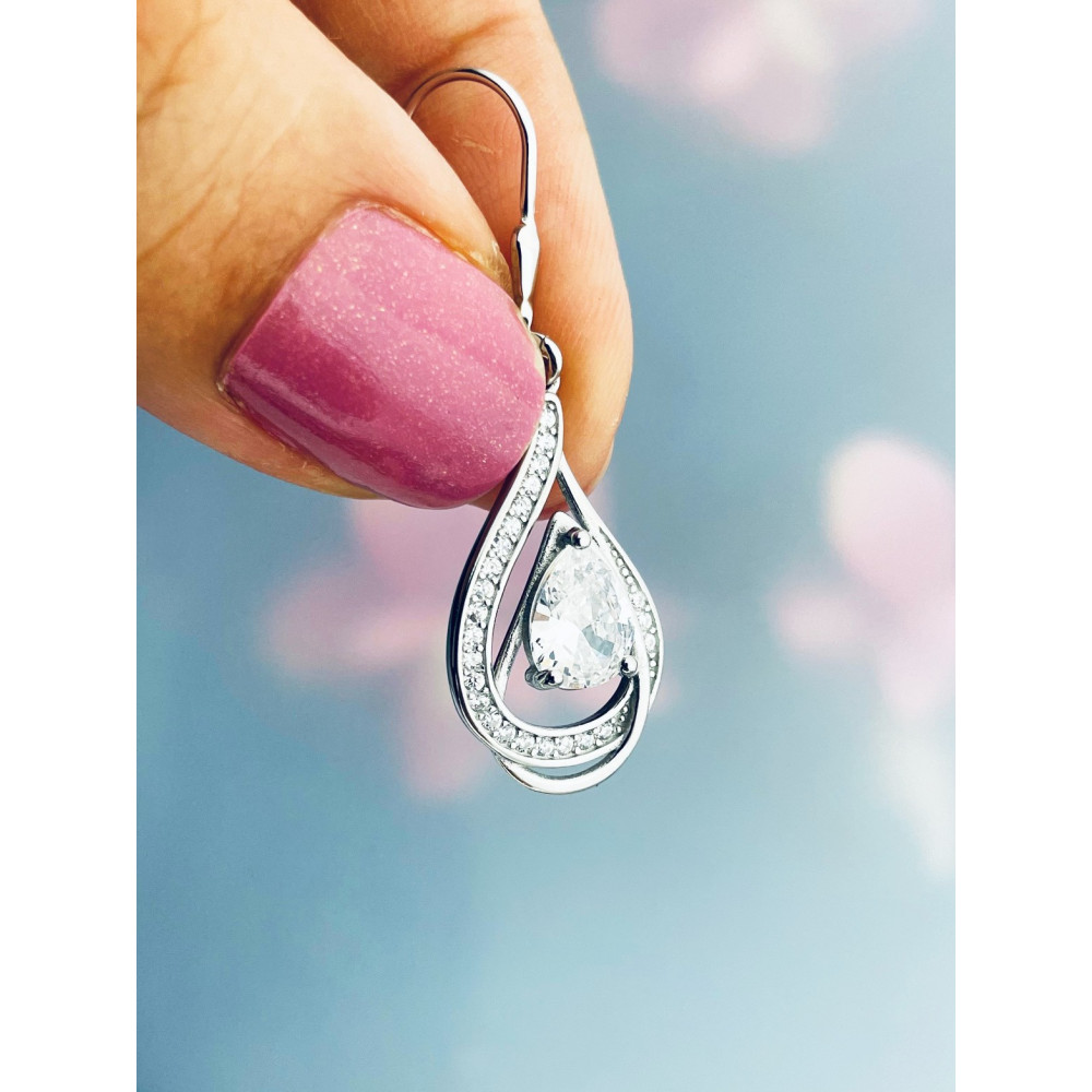 Träne 925 Silber Ohrringe mit Zirkonia