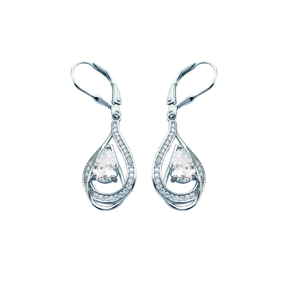 Träne 925 Silber Ohrringe mit Zirkonia