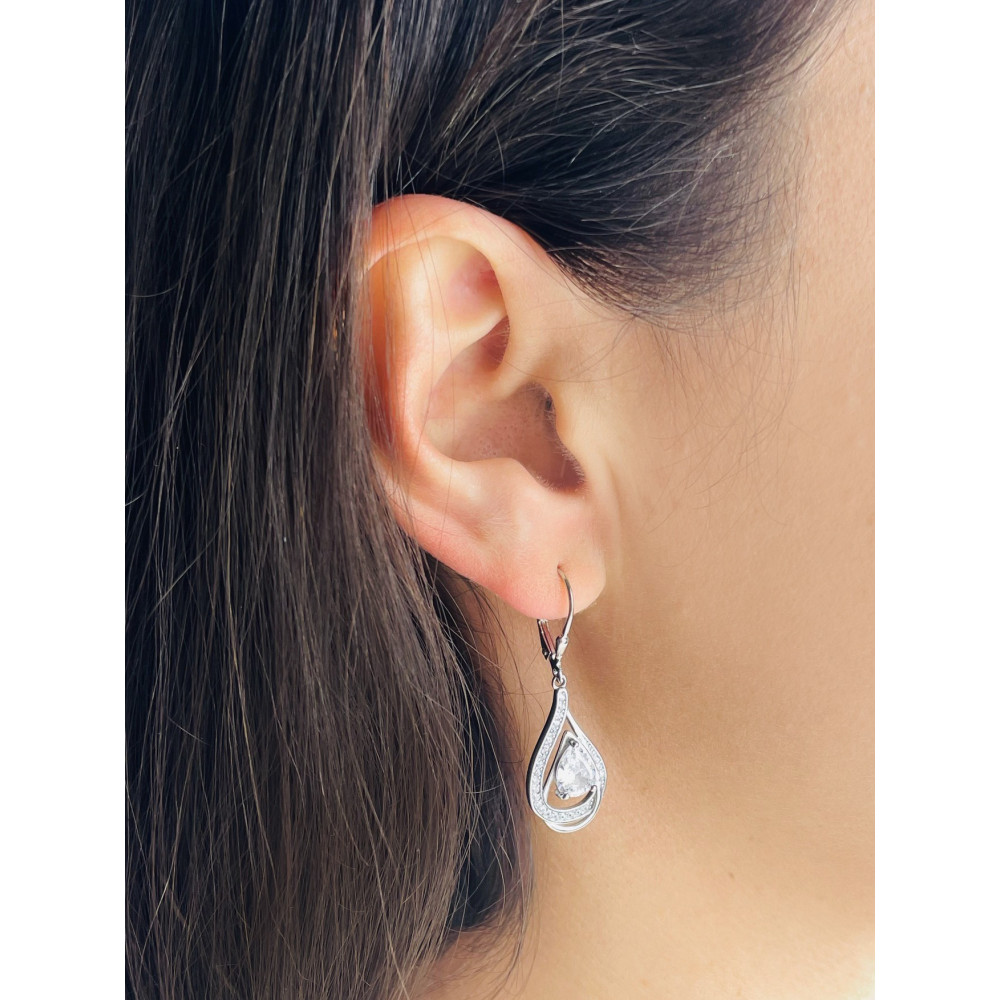Träne 925 Silber Ohrringe mit Zirkonia