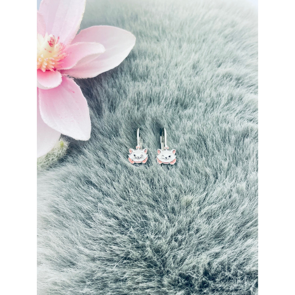 Kätzchen 925 Silber Ohrringe