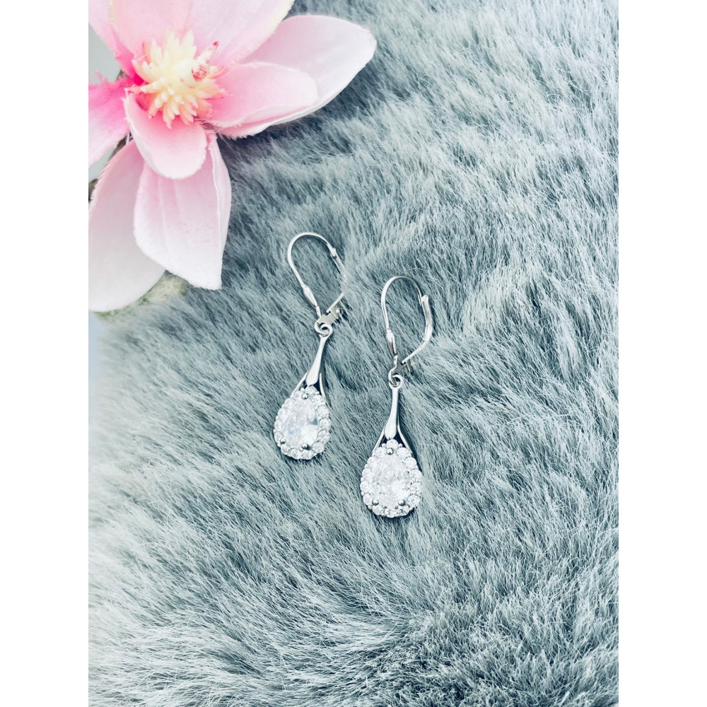 Träne 925 Silber Ohrringe mit Zirkonia