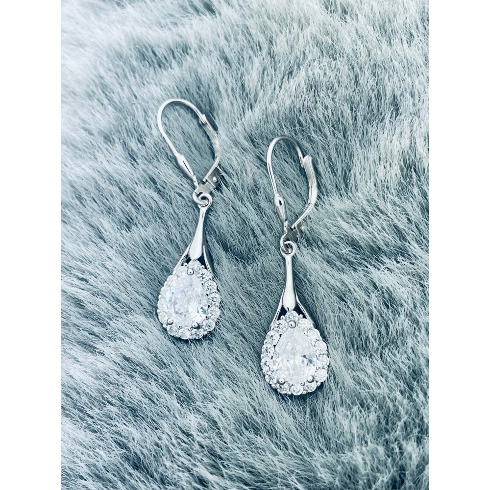 Träne 925 Silber Ohrringe mit Zirkonia