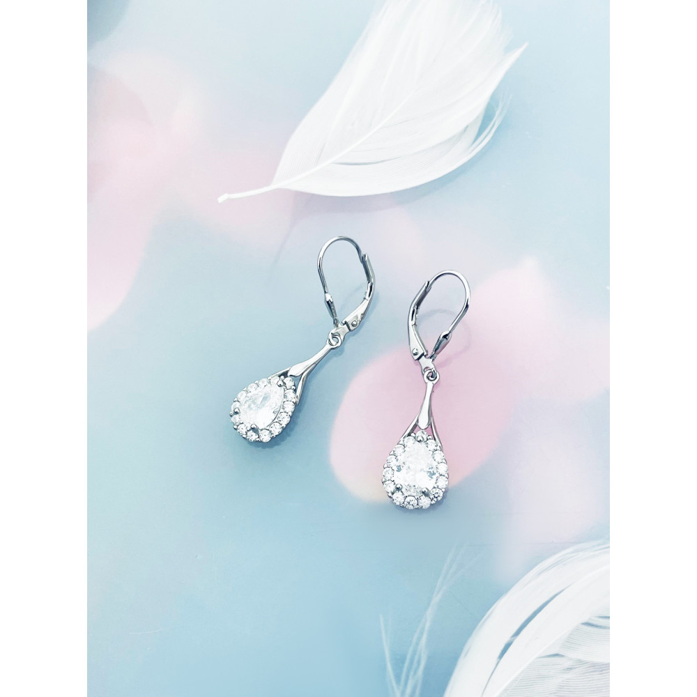 Träne 925 Silber Ohrringe mit Zirkonia