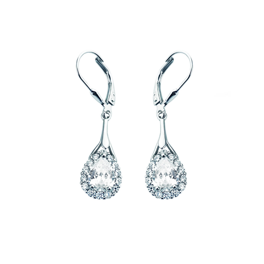 copy of Złote kolczyki przecinki z cyrkoniami