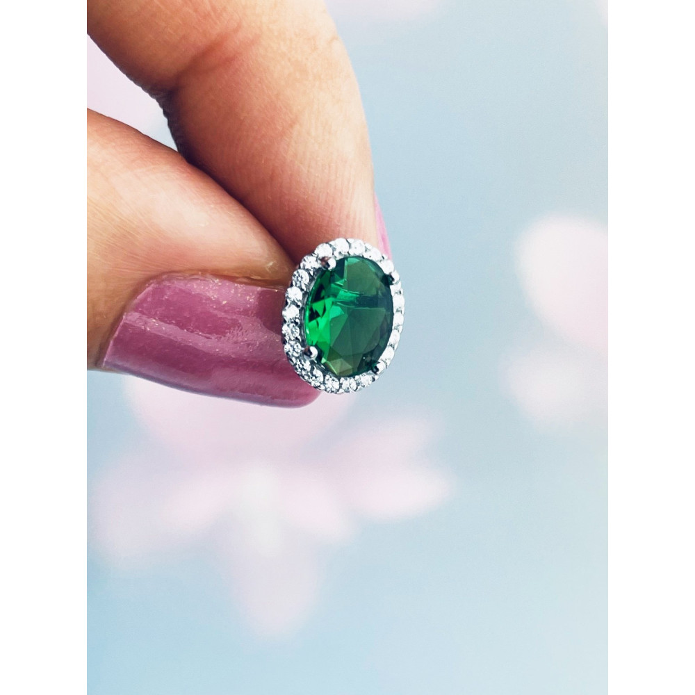 Oval 925 Silber Ohrringe mit Zirkonia