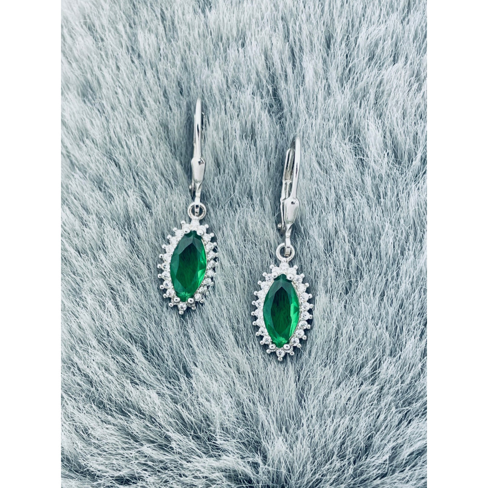 Katzenauge 925 Silber Ohrringe mit Zirkonia