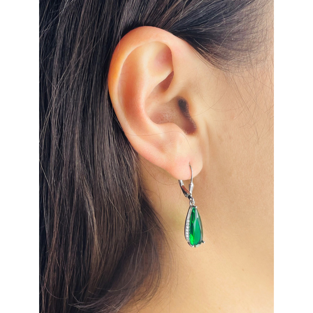 Träne 925 Silber Ohrringe mit Zirkonia