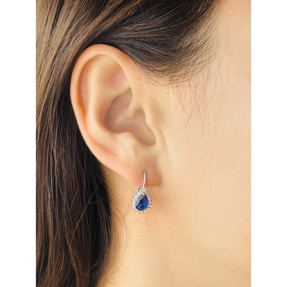 Träne 925 Silber Ohrringe mit Zirkonia