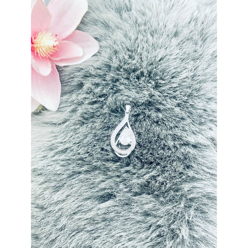 Tropfen 925 Silber Anhänger mit Zirkonia