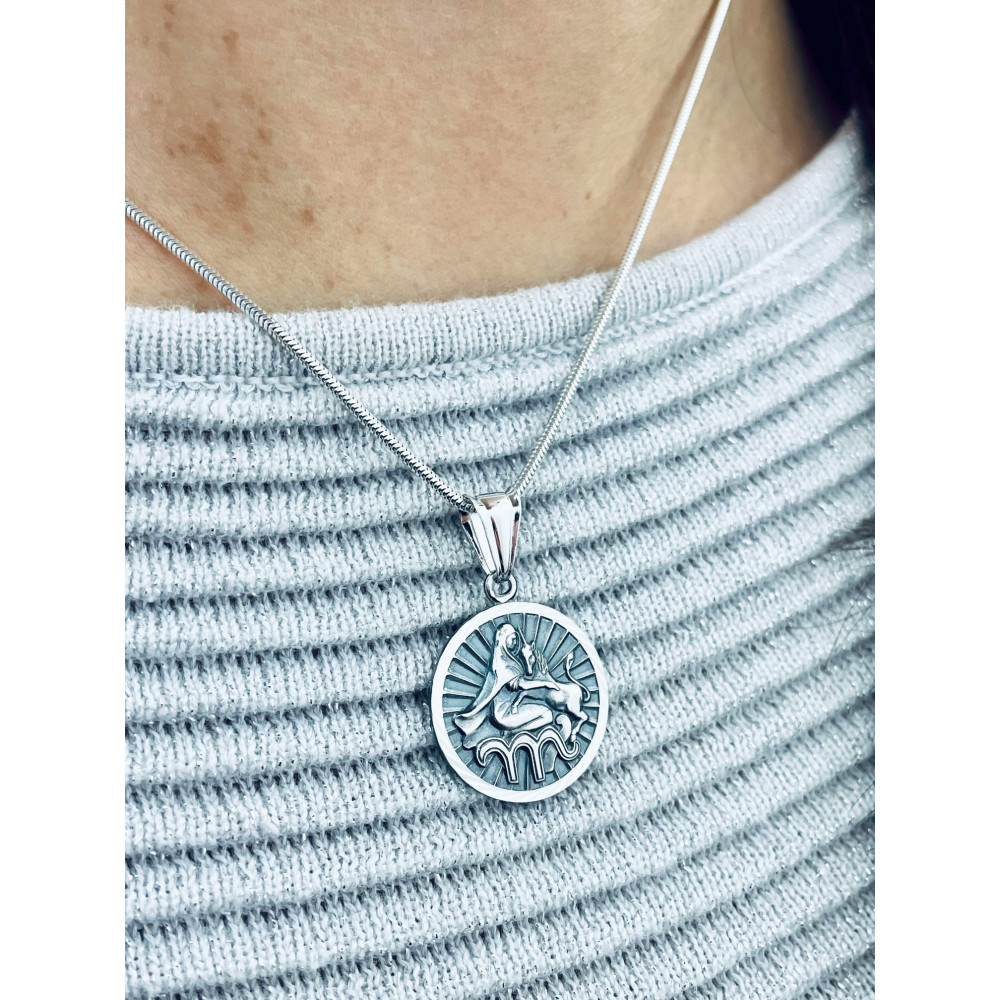 Srebrna zawieszka wisiorek znak zodiaku panna