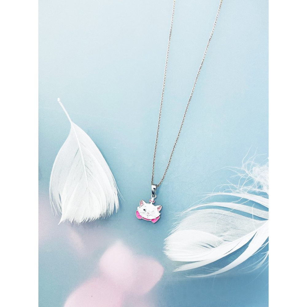 925 Silber Damen Medaillon Anhänger Katze