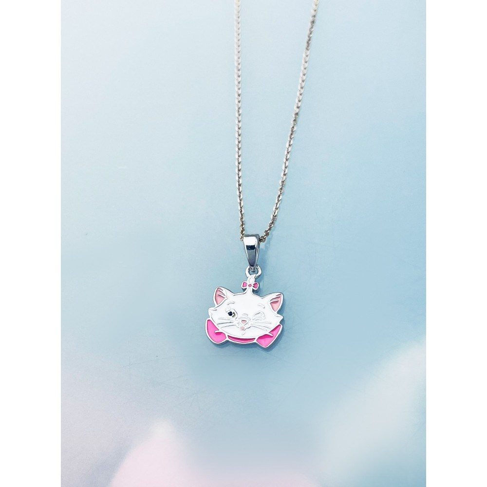 925 Silber Damen Medaillon Anhänger Katze