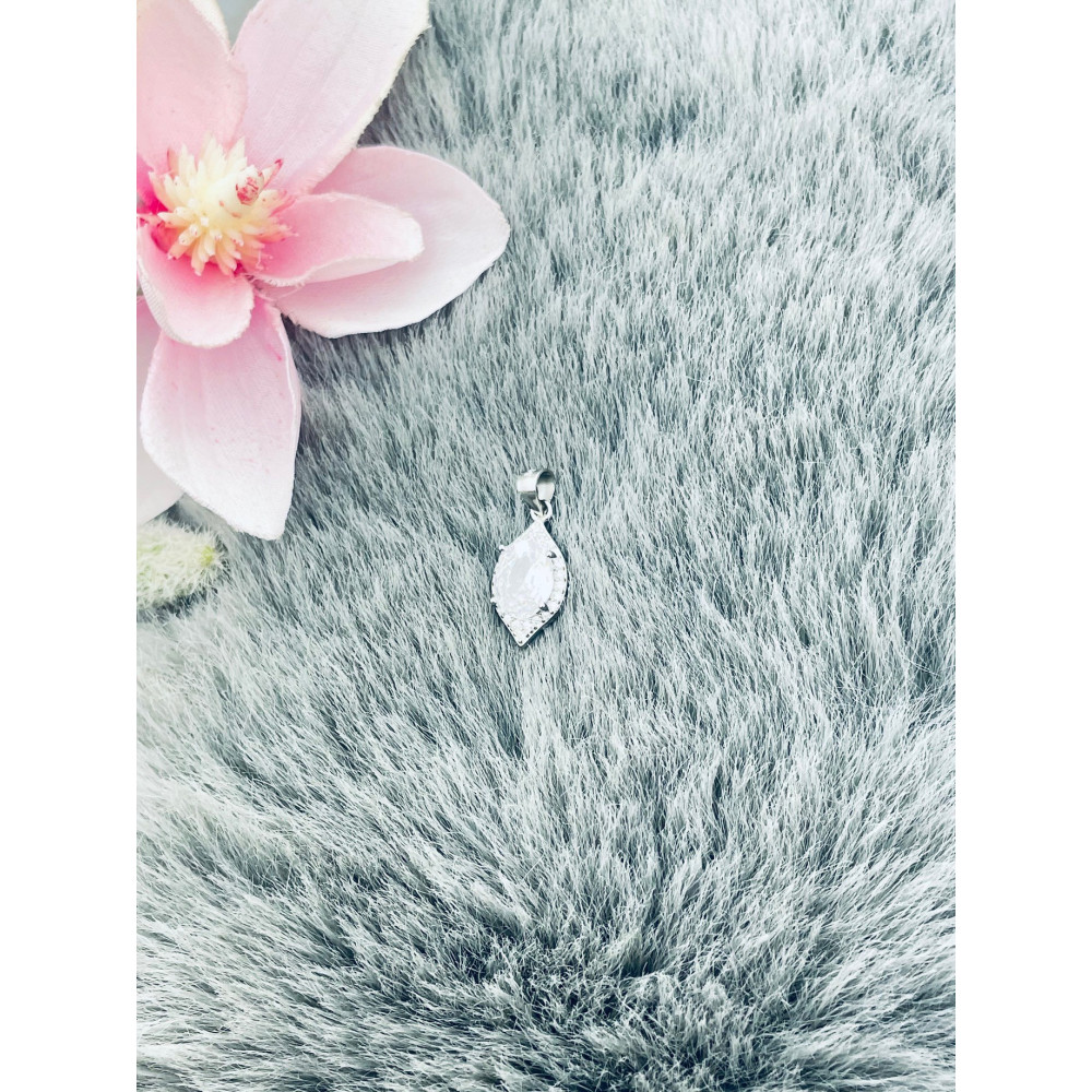 Katzenauge 925 Silber Damen Medaillon Anhänger mit Zirkonia