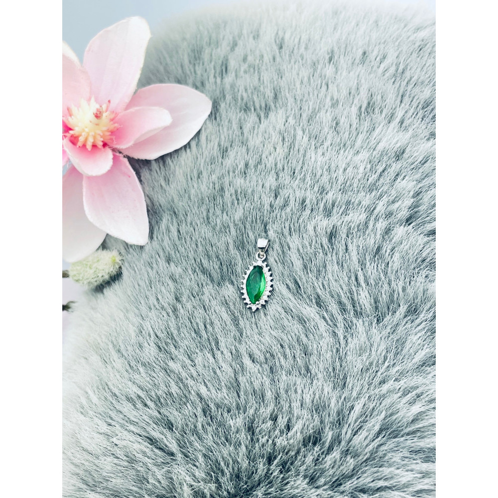 Katzenauge 925 Silber Damen Medaillon Anhänger mit Zirkonia