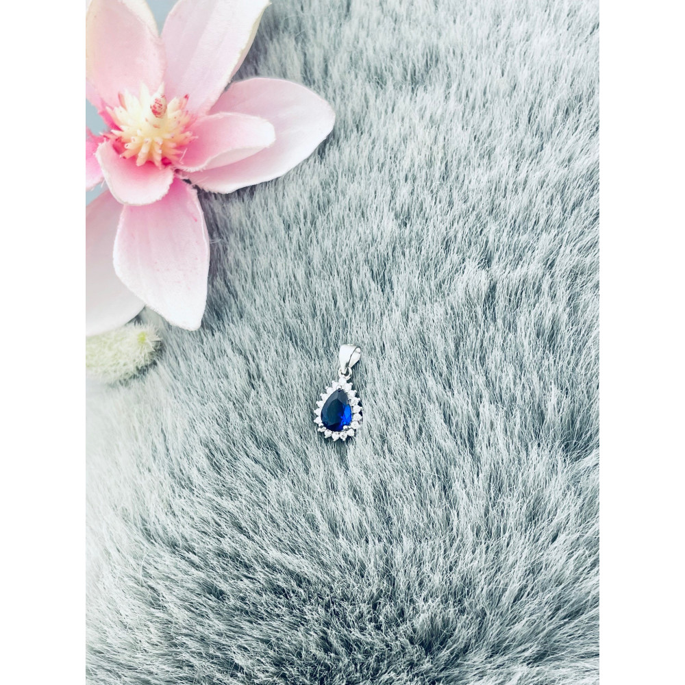 Träne 925 Silber Damen Medaillon Anhänger mit Zirkonia