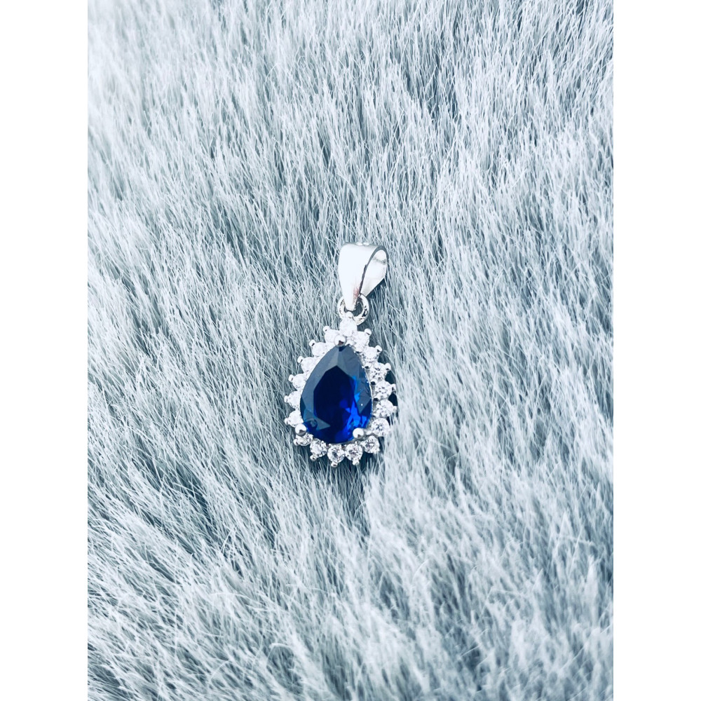 Träne 925 Silber Damen Medaillon Anhänger mit Zirkonia