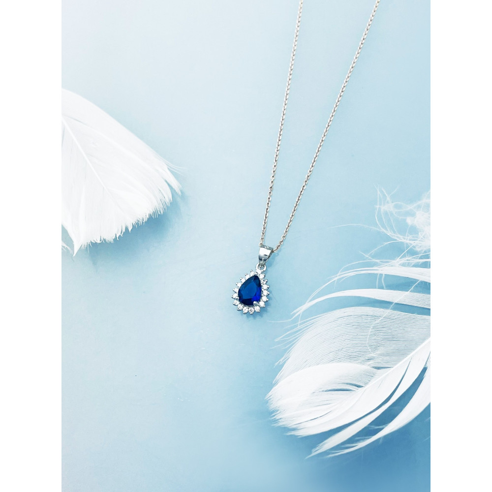 Träne 925 Silber Damen Medaillon Anhänger mit Zirkonia