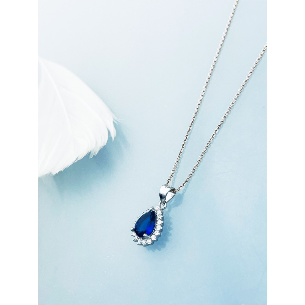 Träne 925 Silber Damen Medaillon Anhänger mit Zirkonia