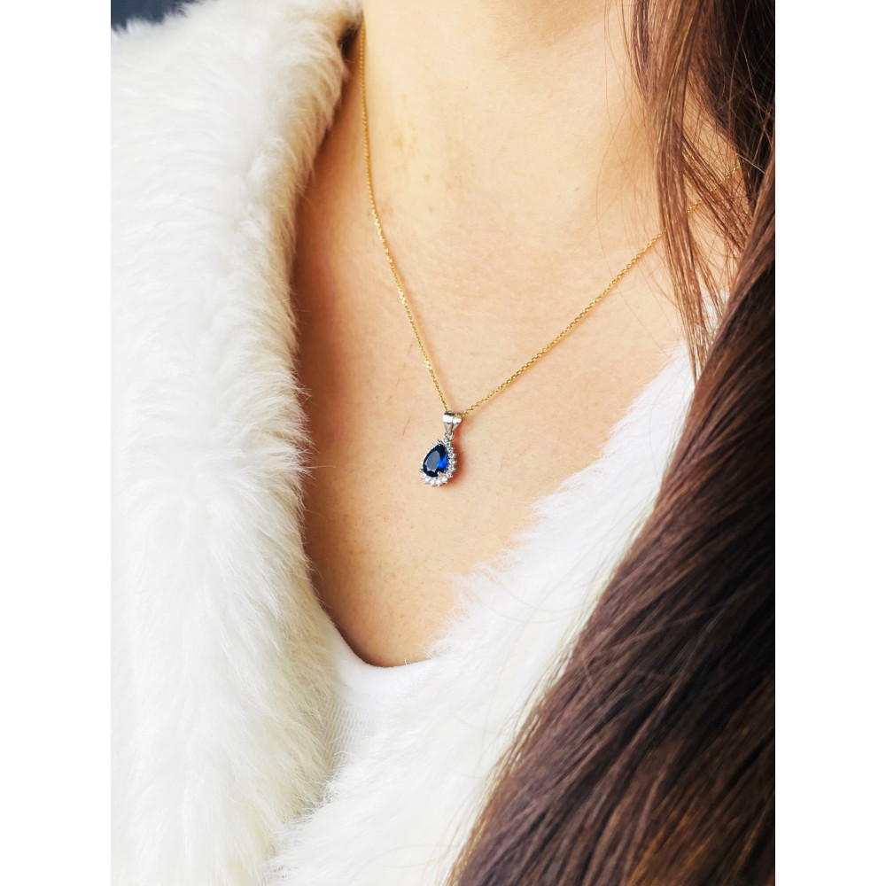 Träne 925 Silber Damen Medaillon Anhänger mit Zirkonia