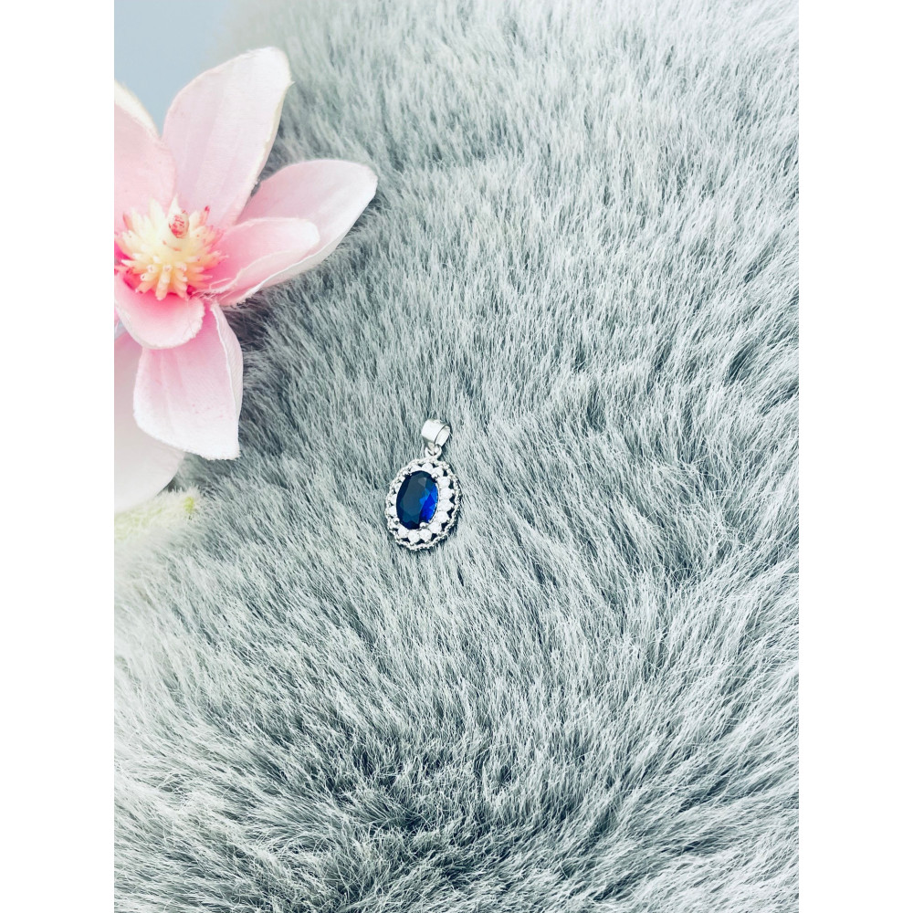 Oval 925 Silber Damen Medaillon Anhänger mit Zirkonia