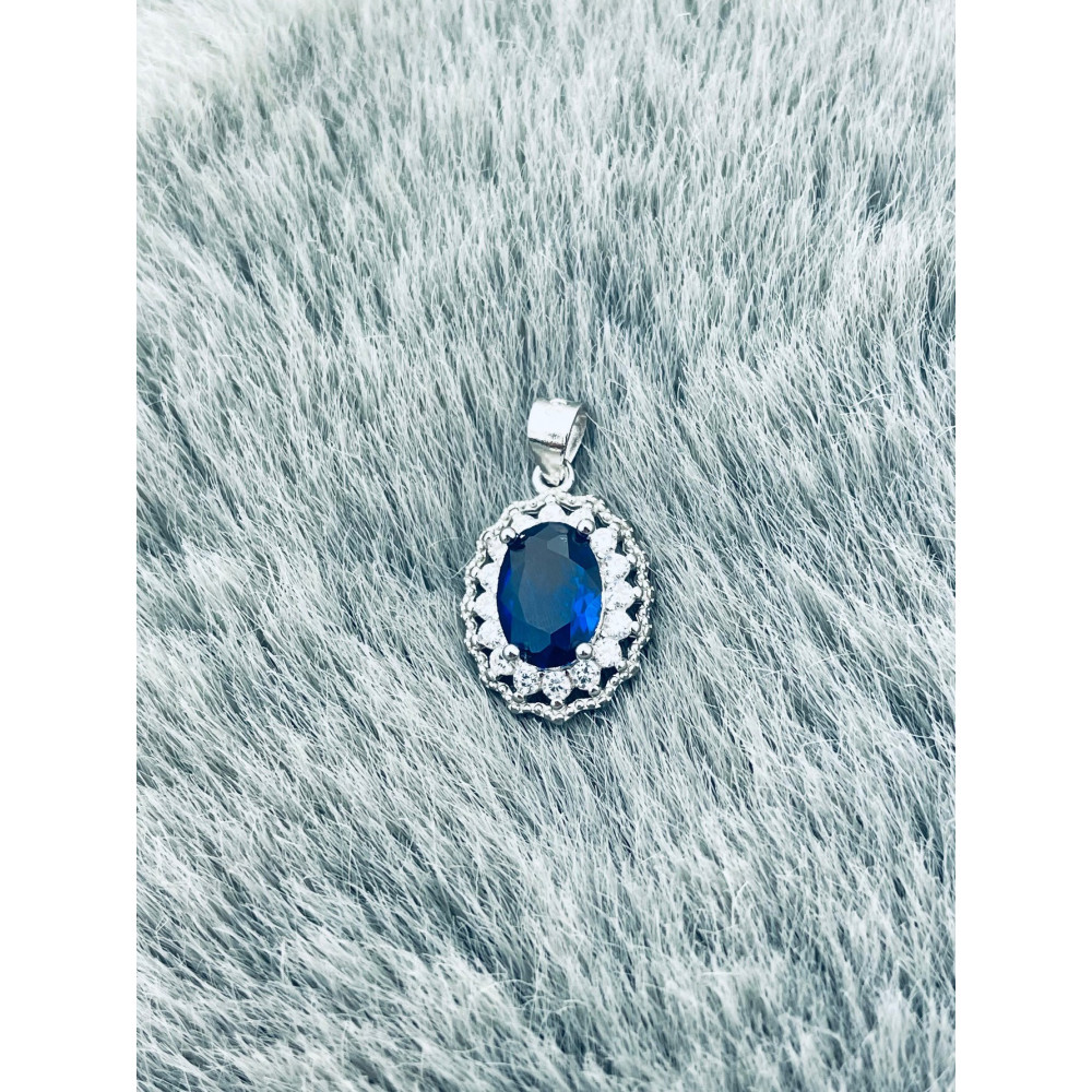 Oval 925 Silber Damen Medaillon Anhänger mit Zirkonia