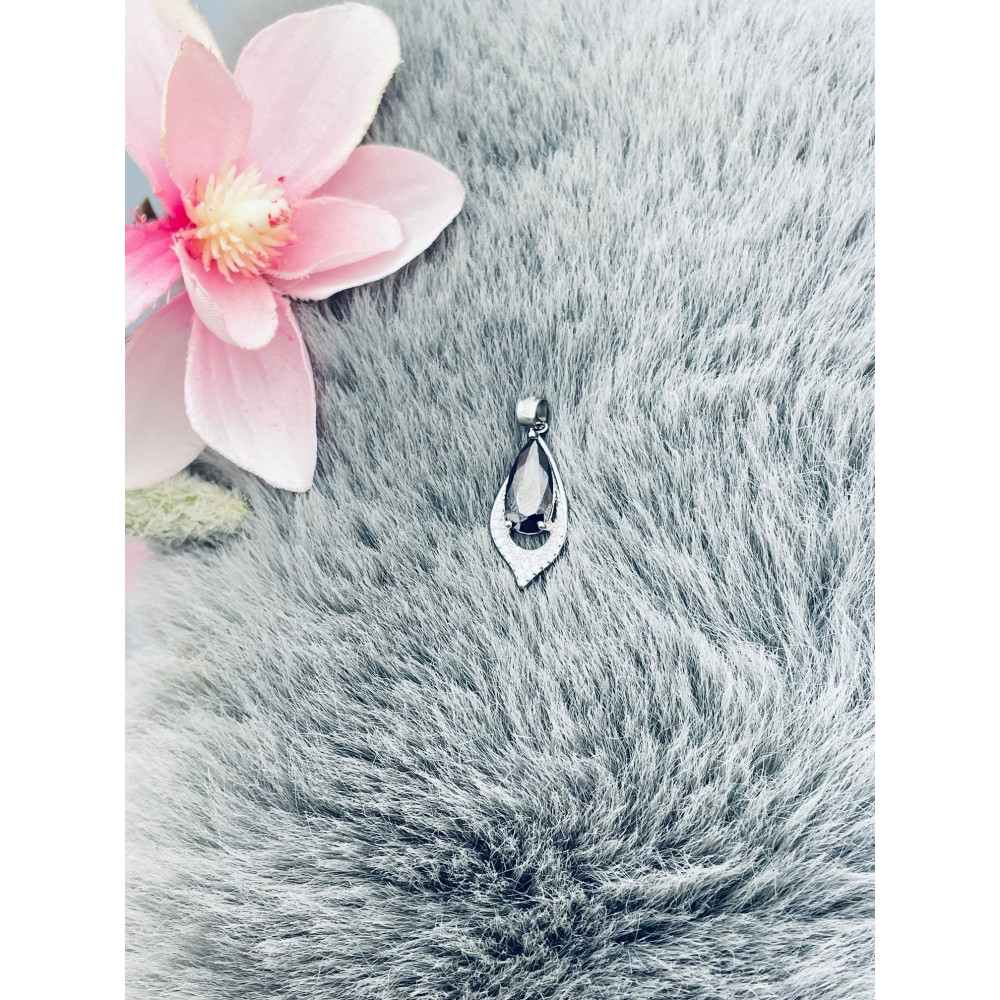 Tropfen 925 Silber Anhänger mit Zirkonia